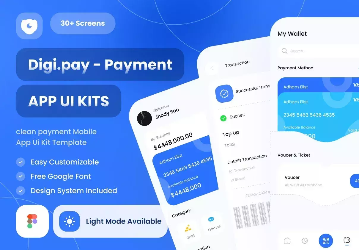 Digipay-  Digital Payment & Wallet App UI Kit