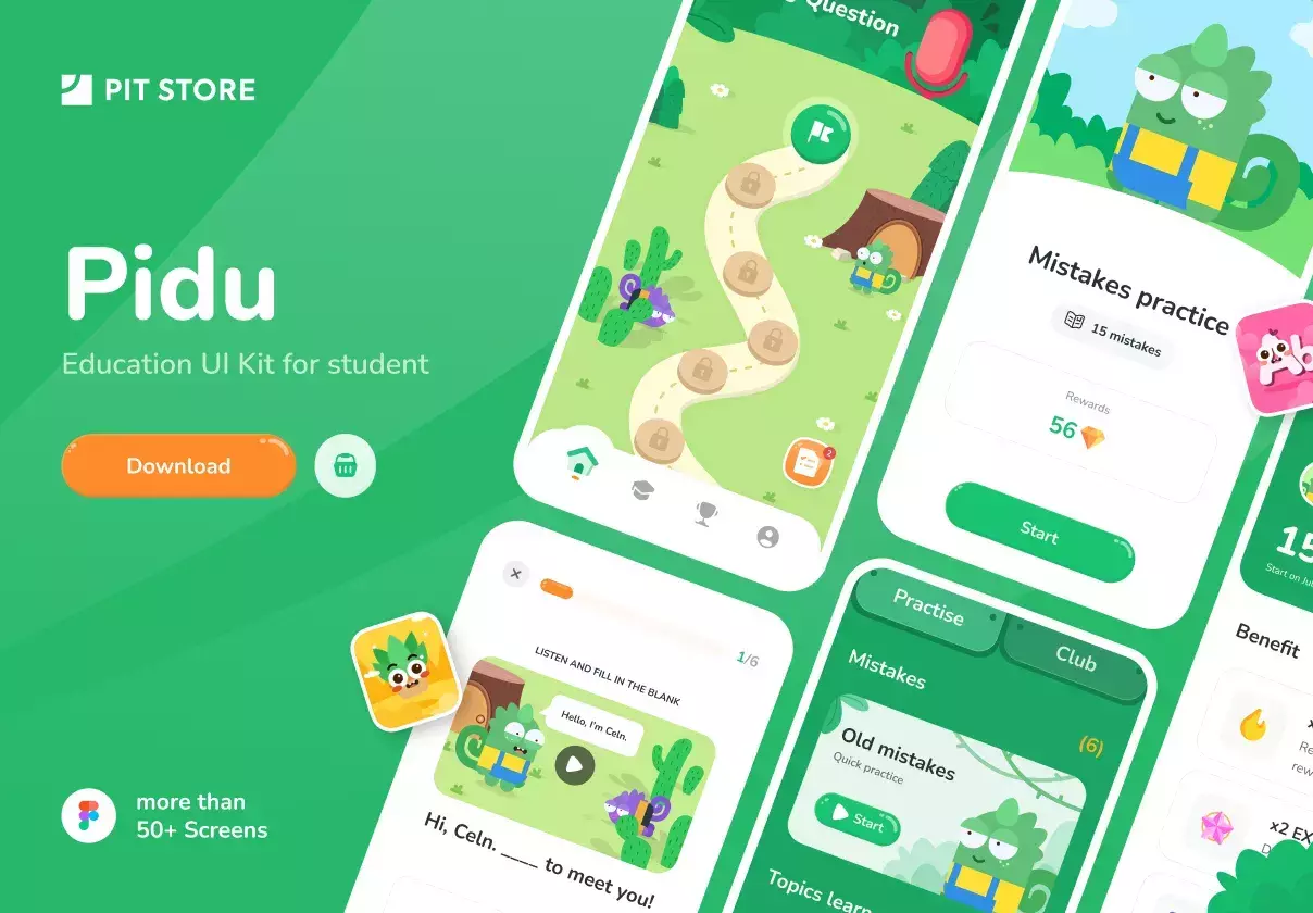 Pidu - Learning English App UI Kit