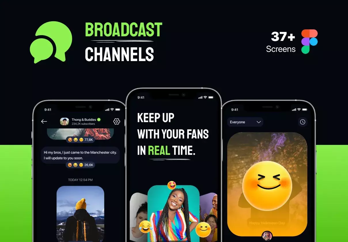 Shows media on Home Screen. Subscribe channels. Message & Social Media