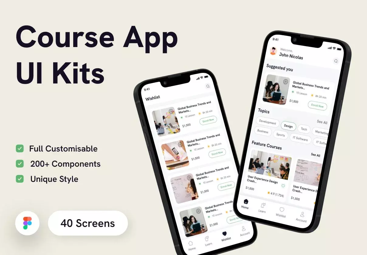 EduTech Course Mobile App UI Kit