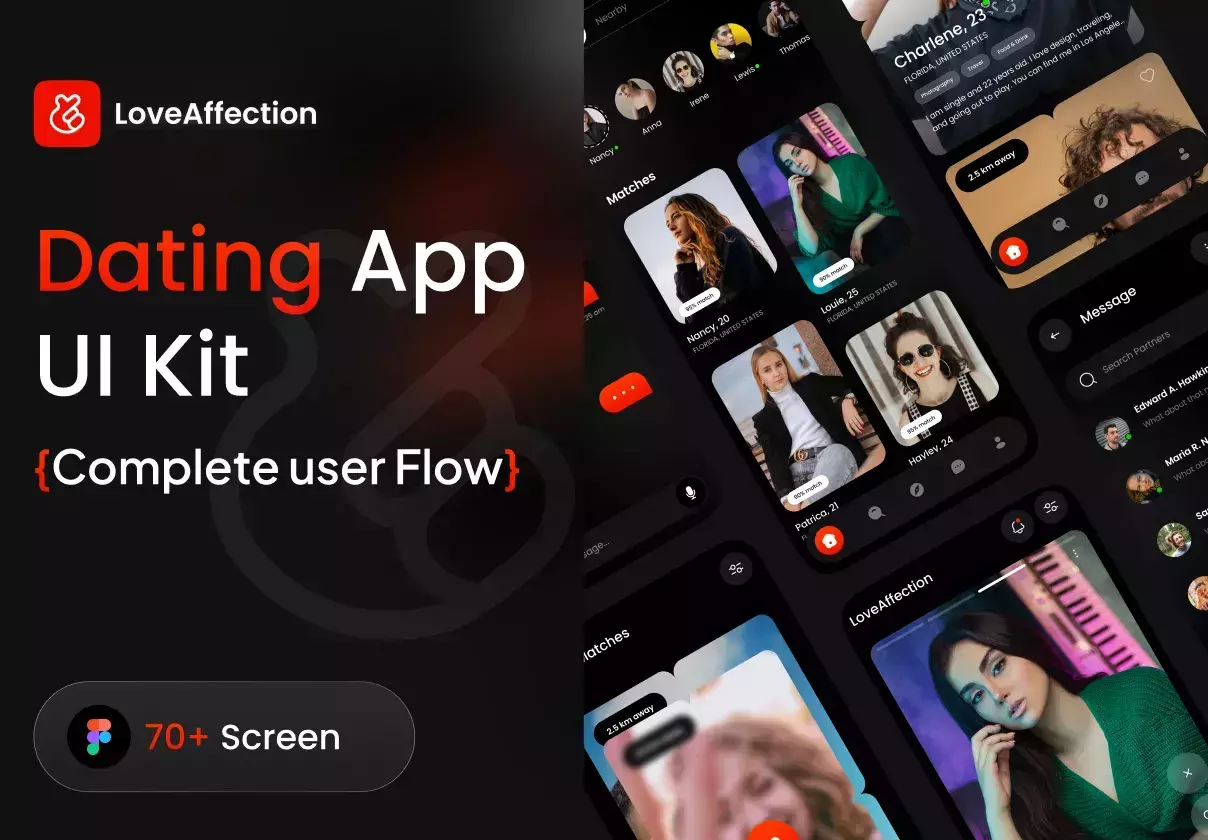 LoveAffection: Dating App UI Design Kit