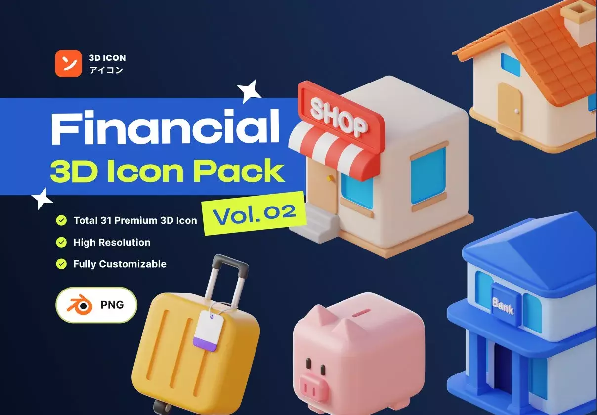 Financial 3D Icon Pack Vol 2