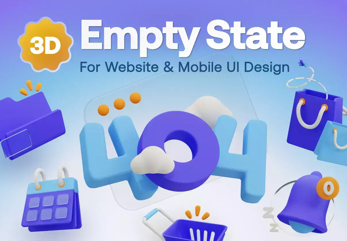 Stately - Empty State 3D Icon Set