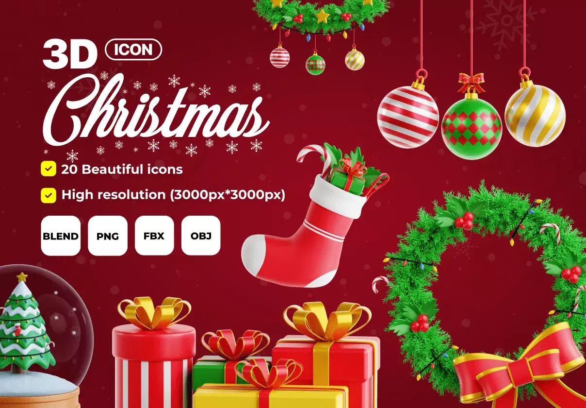 Christmas Time 3D Icon Set