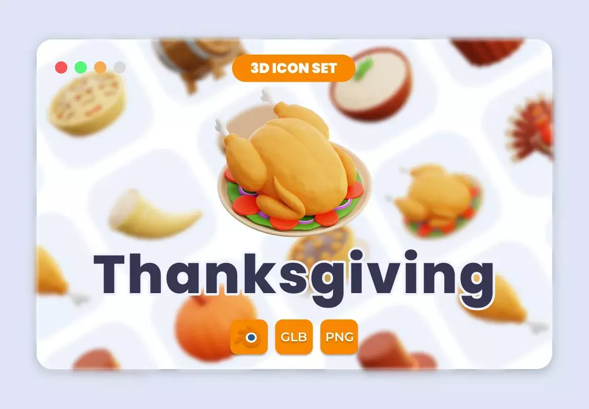 Thanksgiving 3D 3D Illustration Pack