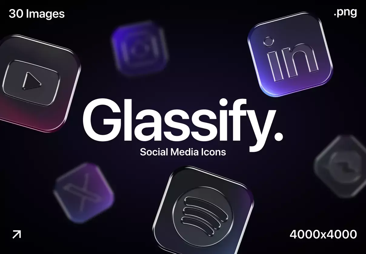 Glassify – Social Media Icons