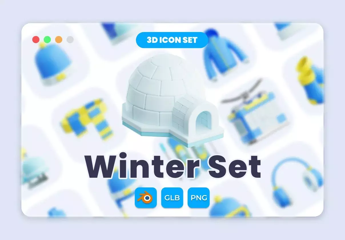 Winter Set 3D 3D Illustration Pack