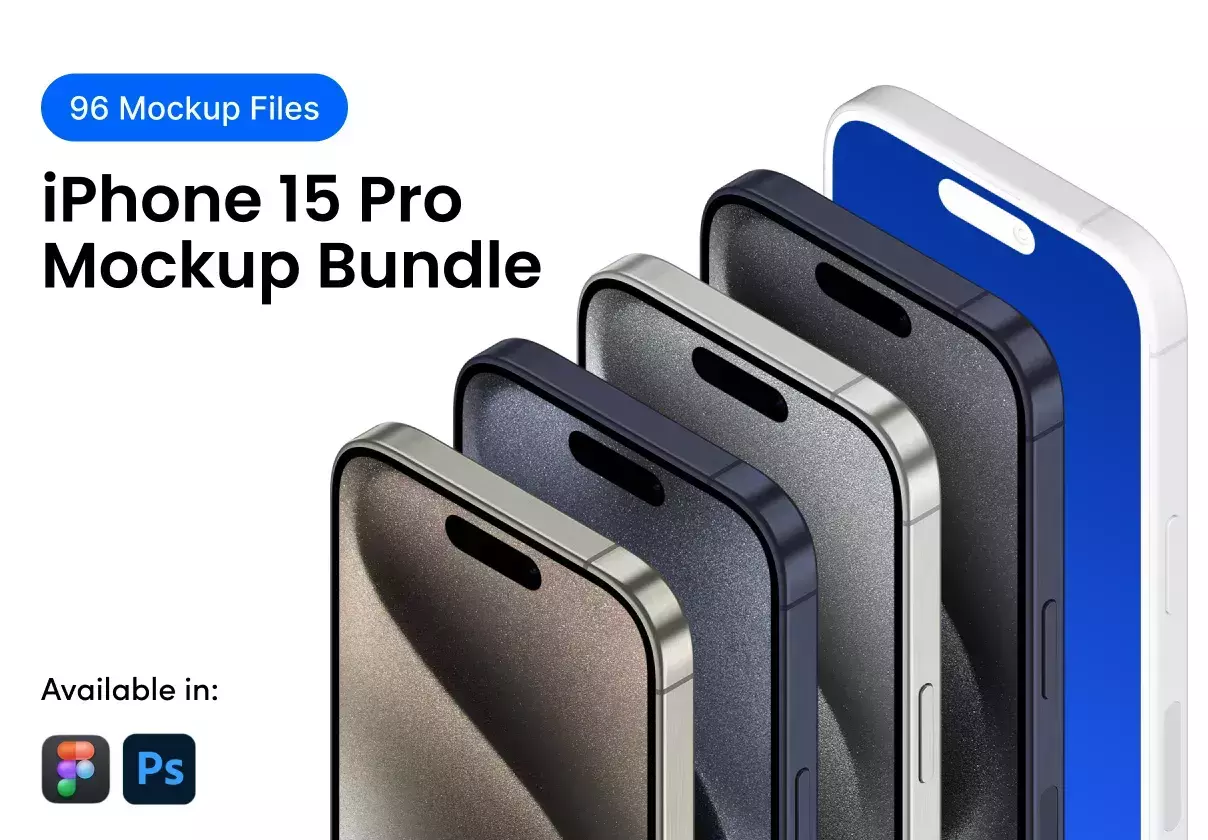 iPhone 15 Pro Mockup Bundle