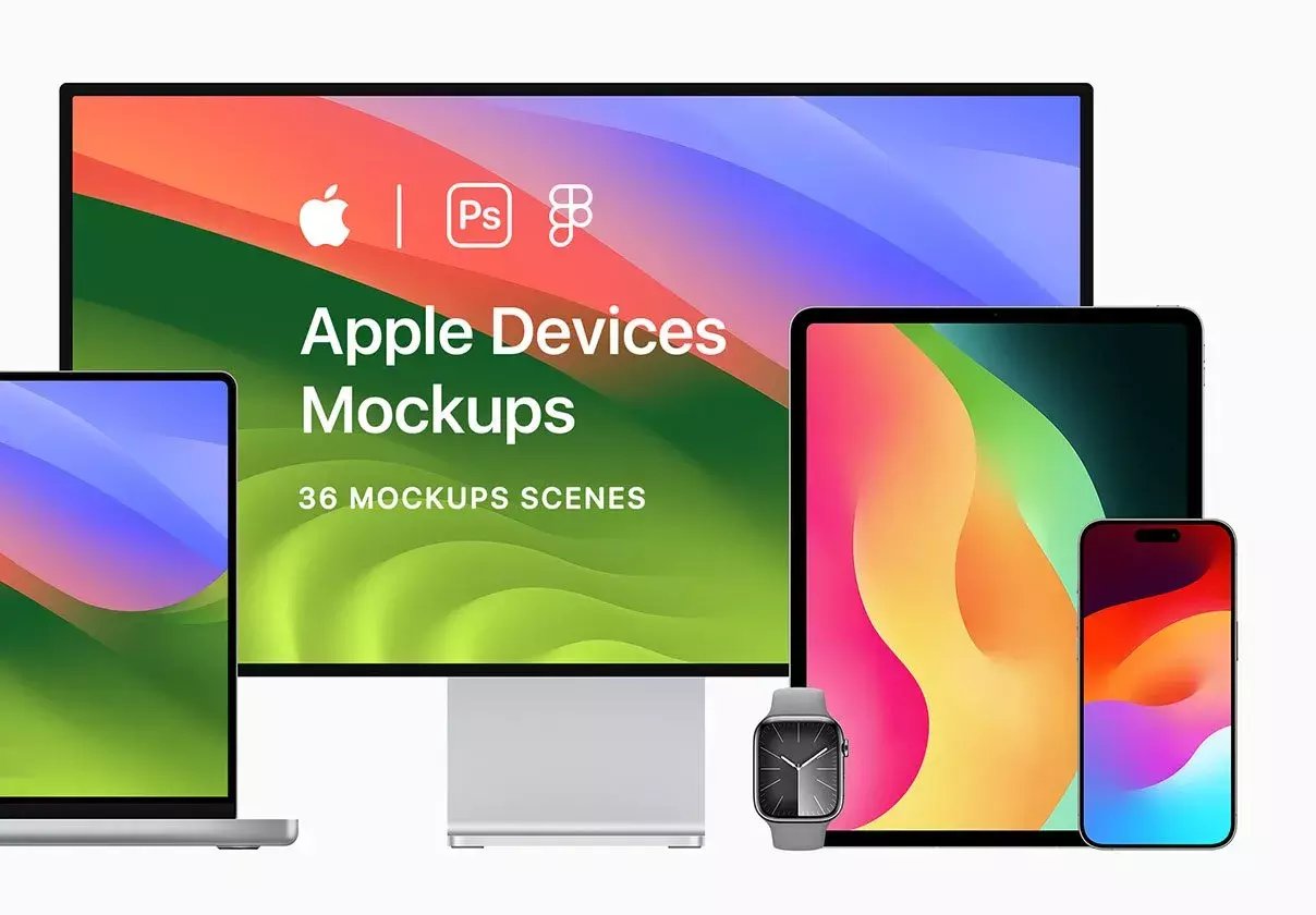 Apple Devices - 36 Mockups Scenes