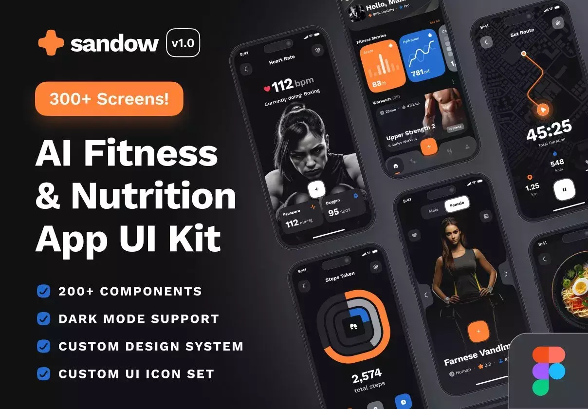 sandow UI Kit: AI Fitness & Nutrition App