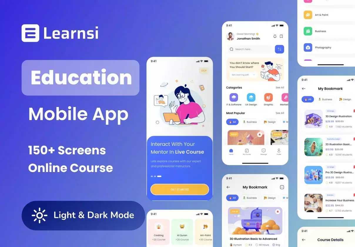 Learnsi - Education Mobile App Template