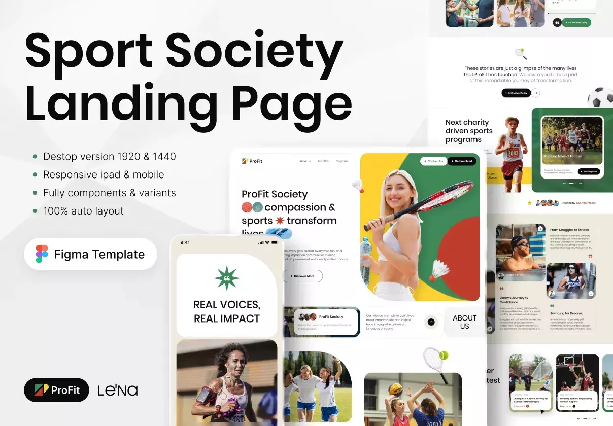 ProFit - Sport Landing Page UI/UX Template