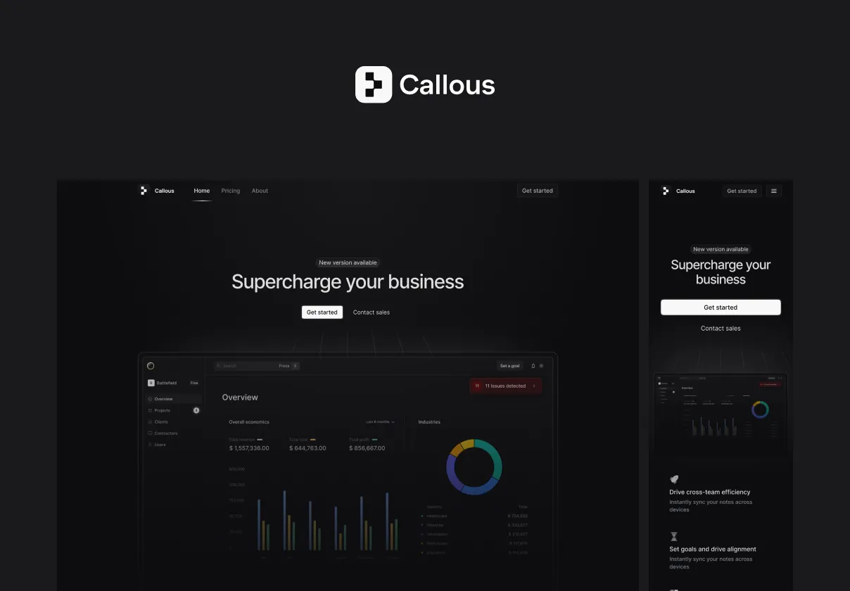 Callous - Premium SaaS Marketing Template