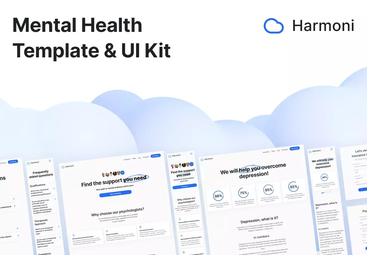 Harmoni – Mental Health Template & UI Kit