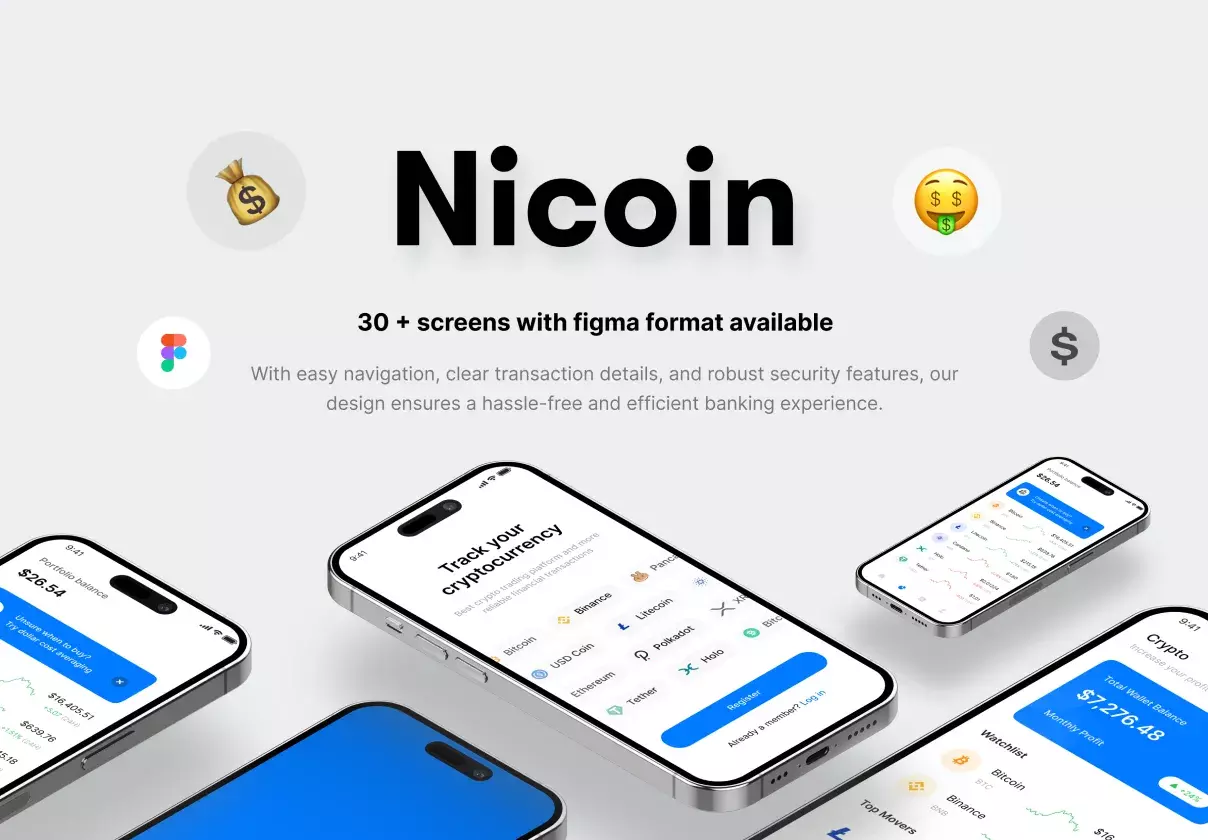 Nicoin - Crypto Wallet Mobile App UI Kit