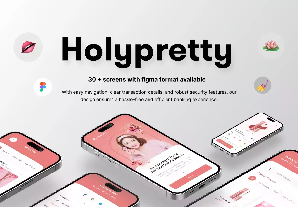 Holypretty - Beauty Product Ui kit Mobile