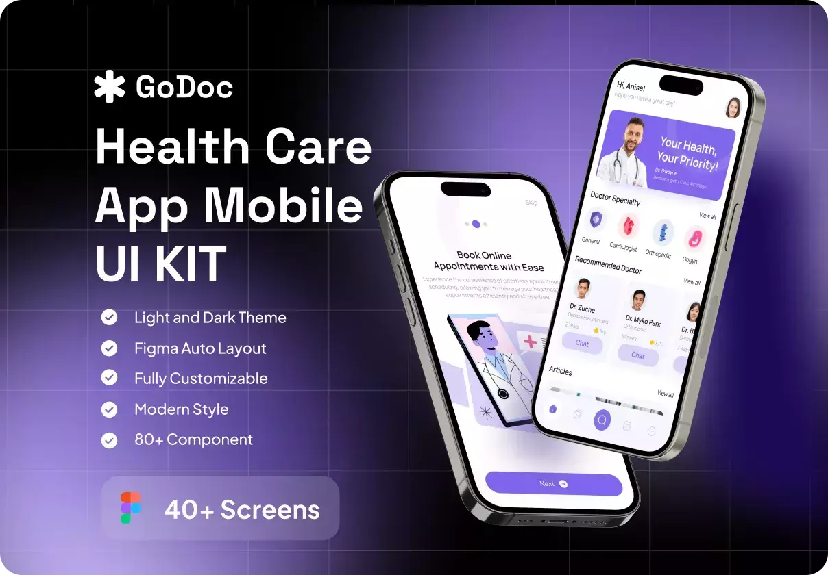 GoDoc - Health Care App Mobile UI KIT