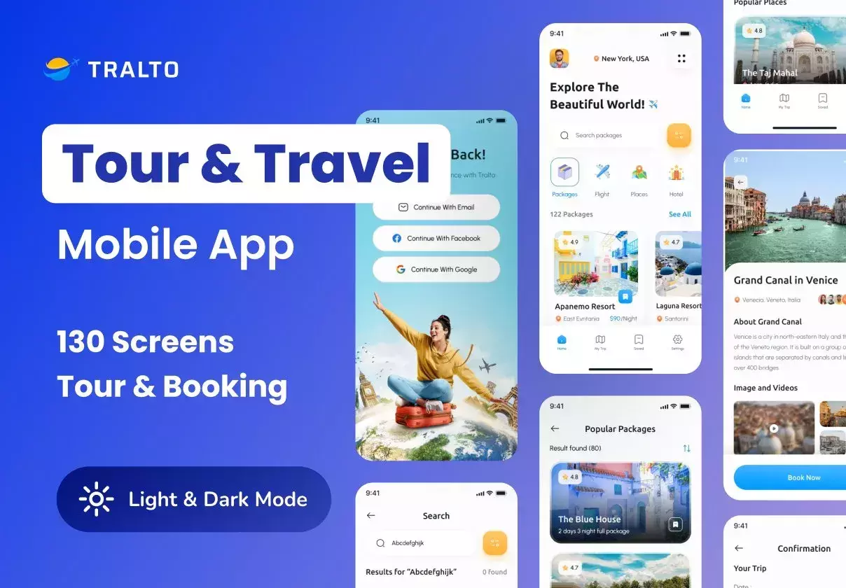 Tralto - Travel App UI Kit