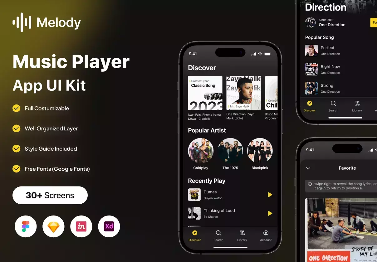 Melody - Music Player Apps UI KIT