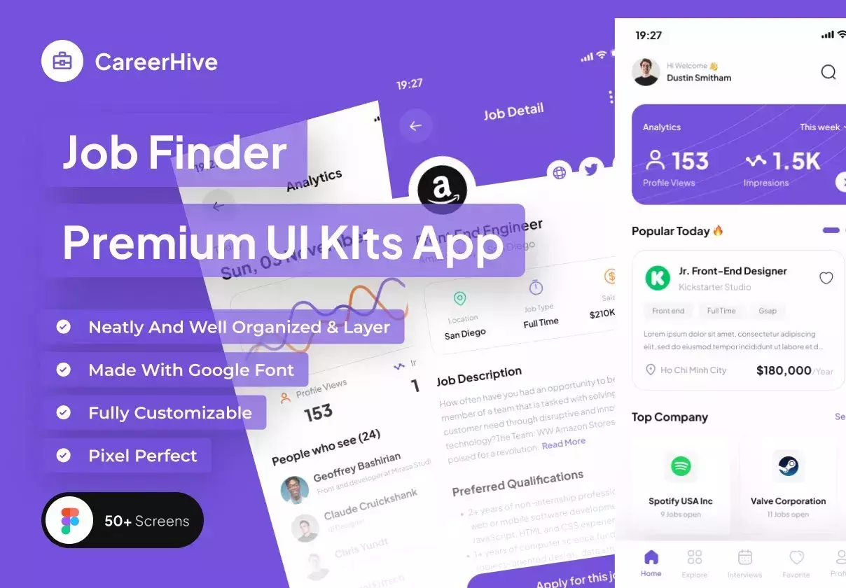 CareerHive - Job Finder Premium UI KIts App