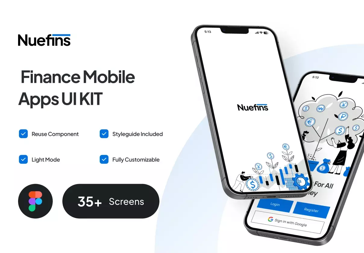 Nuefins - Finance Mobile App UI Kit