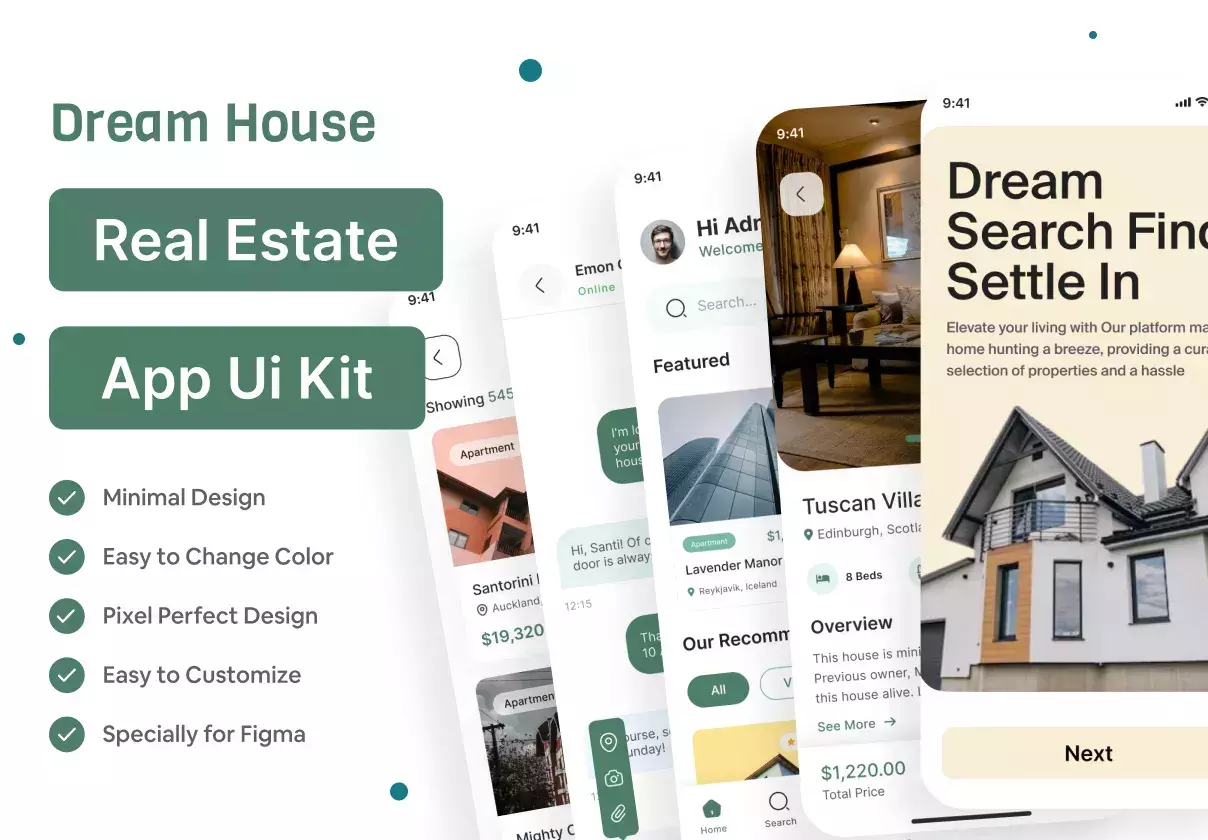 Dream House - Real Estate Mobile App Ui Kit