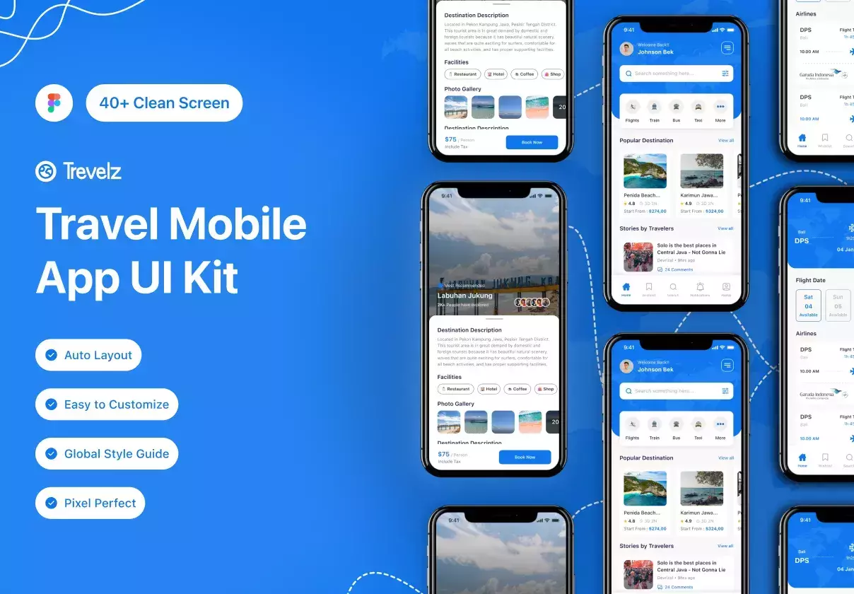 Trevelz - Travel Mobile Apps UI KIT