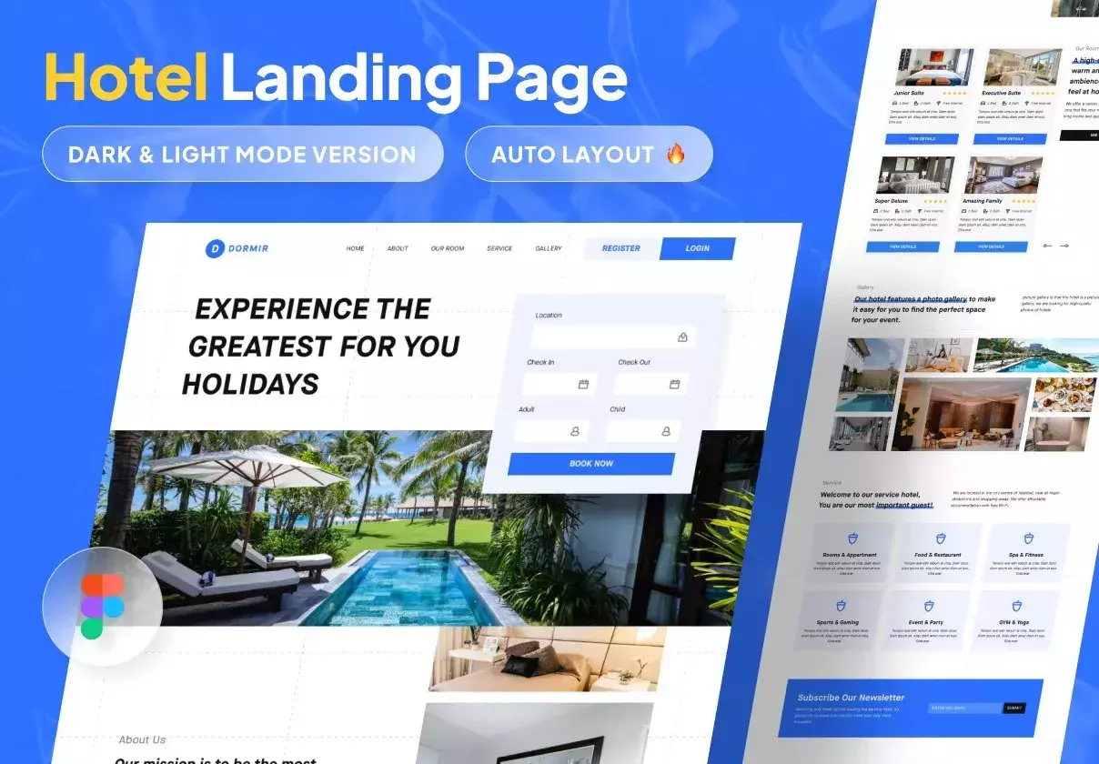 Dormir - Luxury Hotel Booking Landing Page