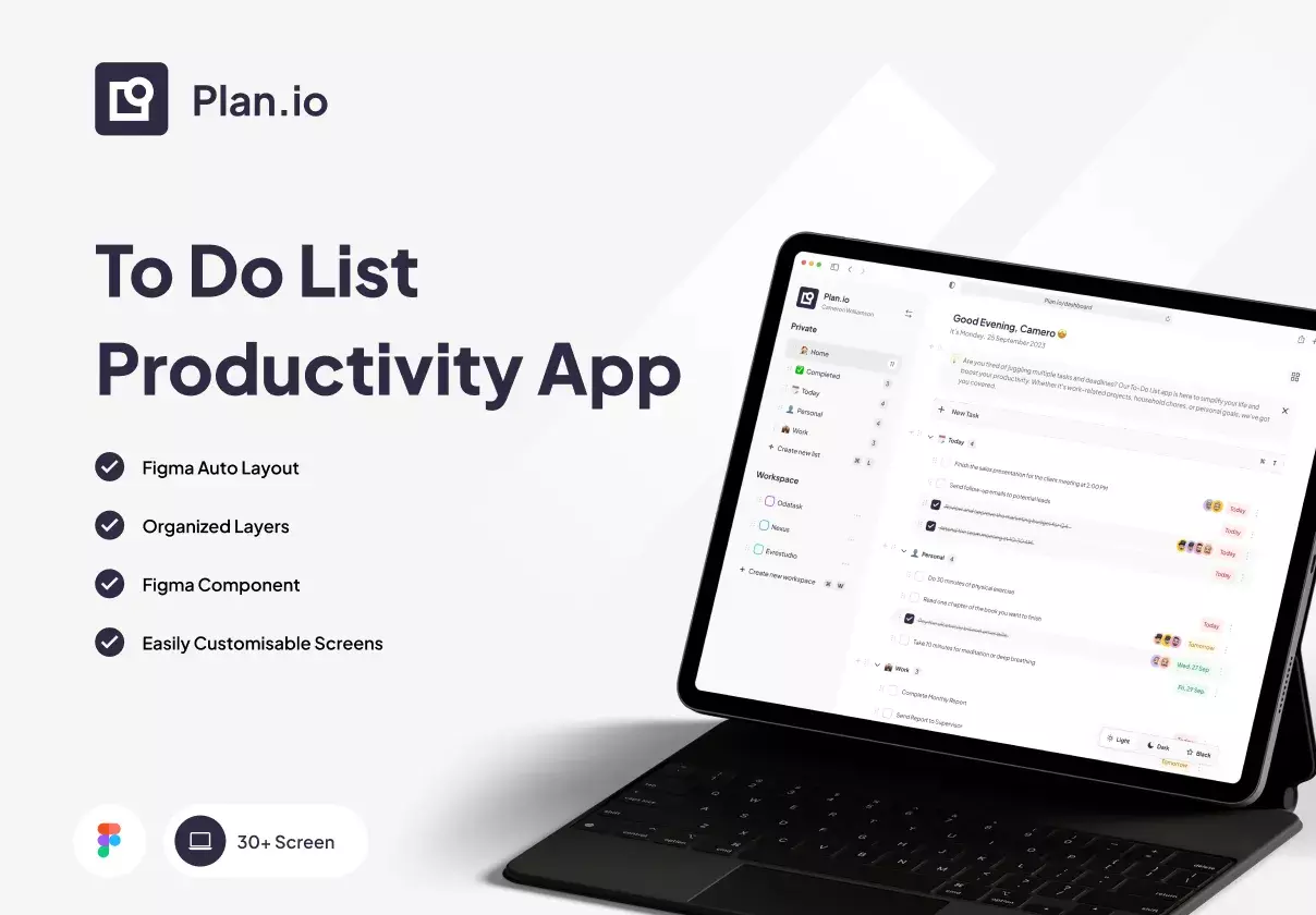 Plan.io is a UI KIT for To Do List Productivity App