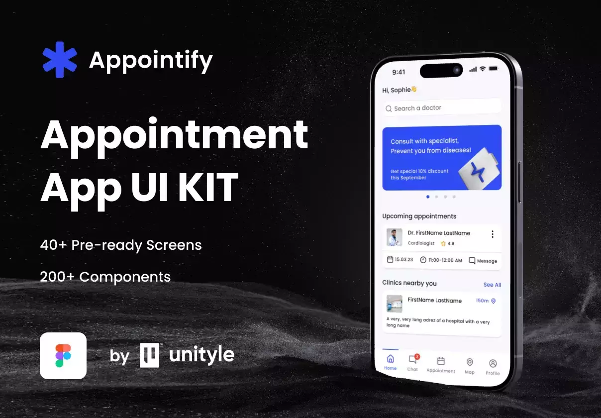 Appointify – Doctor’s Appointment App UI Kit